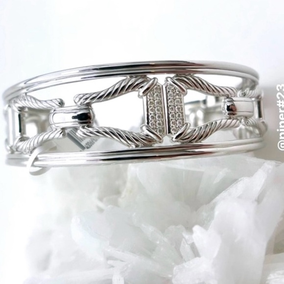 NWT Judith Ripka Fine Jewelry Diamond Vienna Cuff Bracelet 7 1/4” - Picture 4 of 16